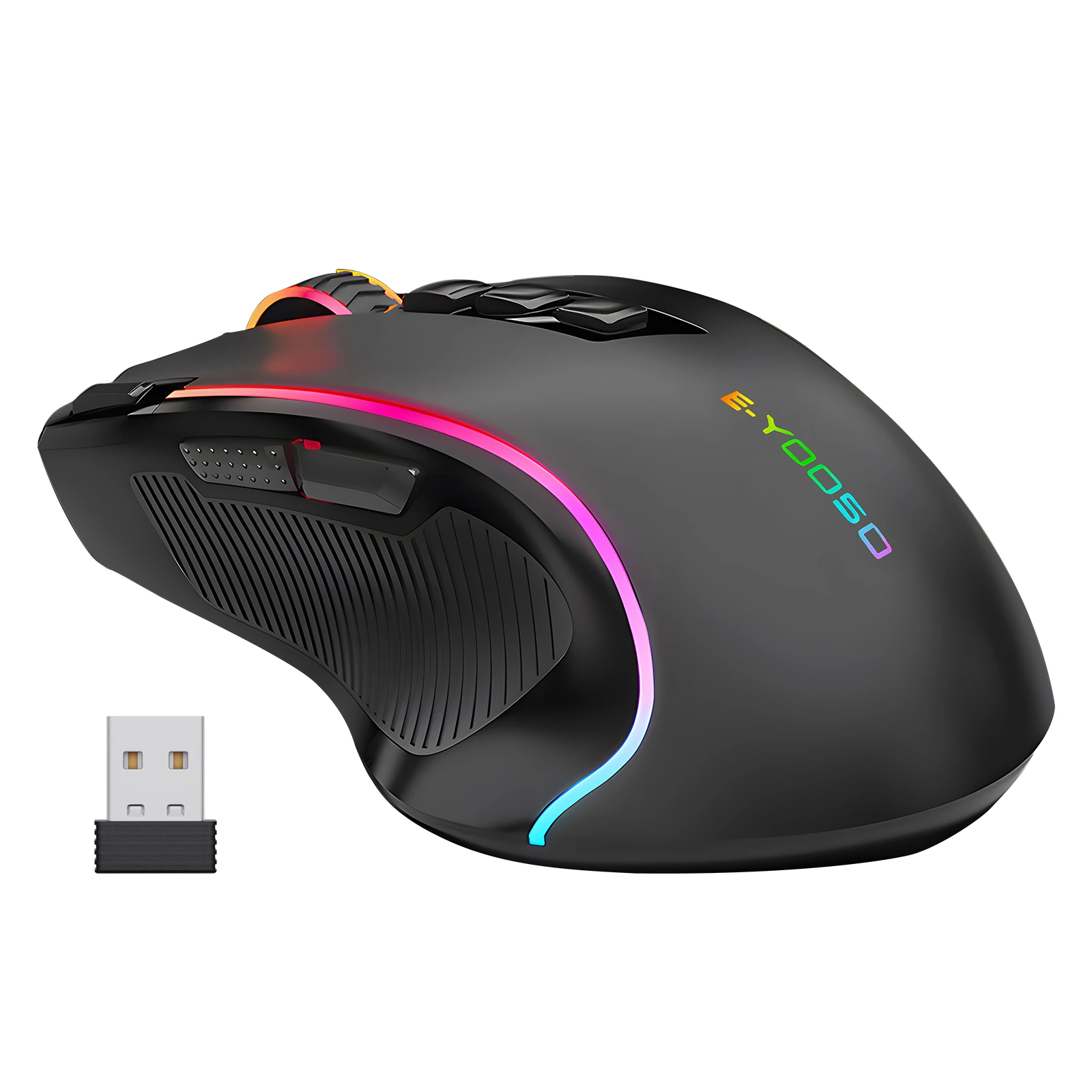 Бесправадныя гульнявыя мышы RGB 9 Праграмуемыя кнопкі